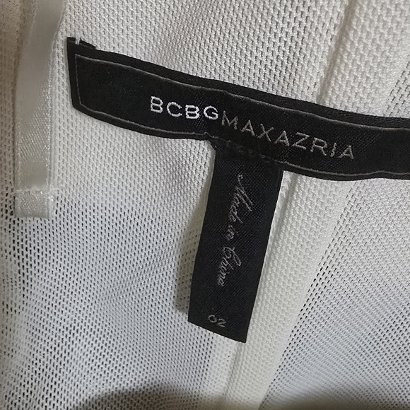 BCBG womens size 2 strapless floor length black and white layered gown - Picture 3 of 9